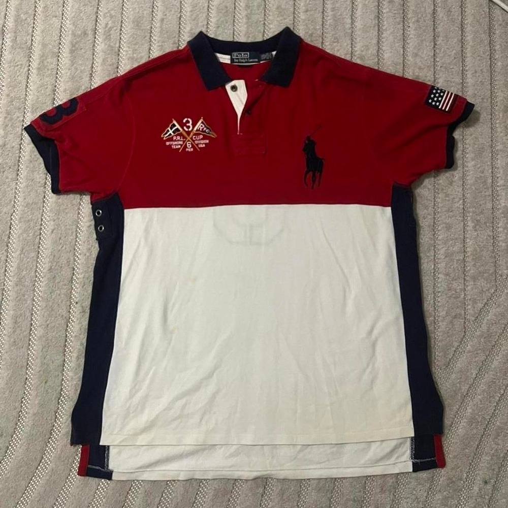 VTG Polo Ralph Lauren USA Team Flag Pier 6 Shirt Men's 2xl Preppy Golf casual